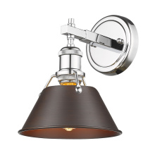 Golden 3306-BA1 CH-RBZ - Yep by Golden Lighting Orwell 1-light Vanity in Chrome and Rubbed Bronze shade